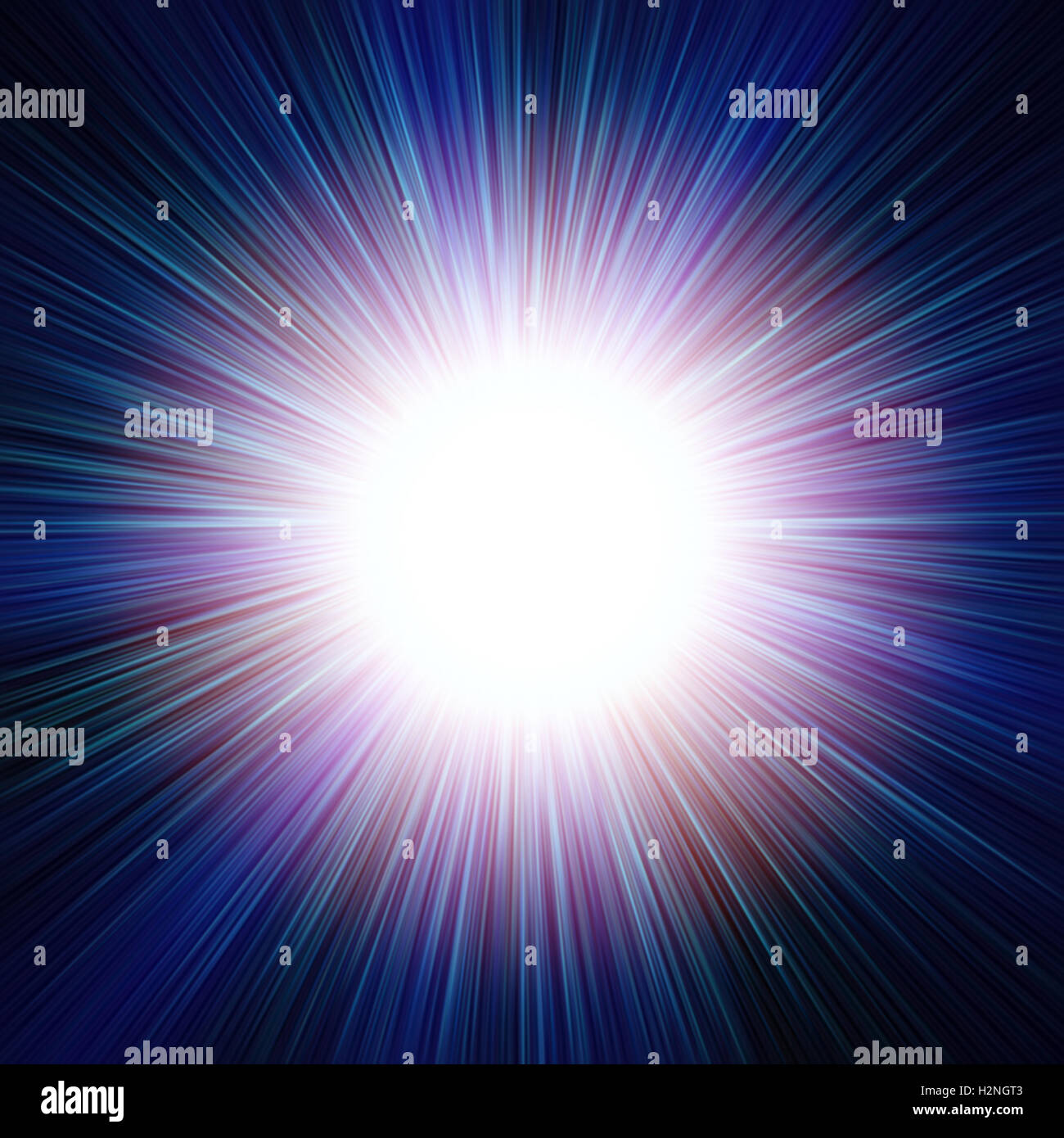 Abstract background (backdrop) cosmic illustration that represents a pattern of starburst or sunburst or supernova burst closeup Stock Photo