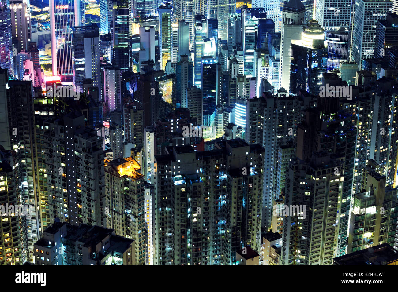 Hong Kong downtown at night Stock Photo - Alamy