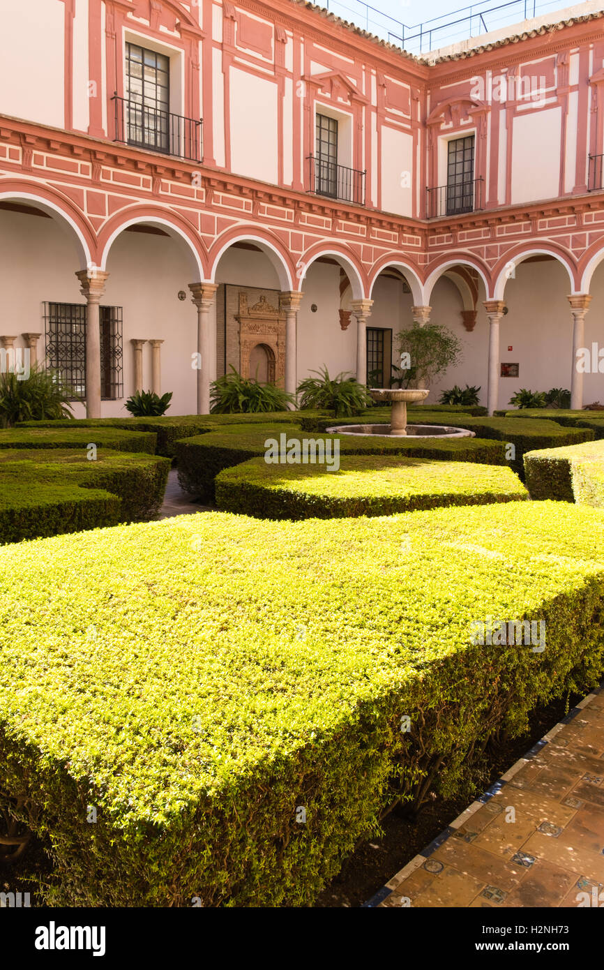 Courtyard within the Museo de Bellas Artes, Seville, Spain Stock Photo
