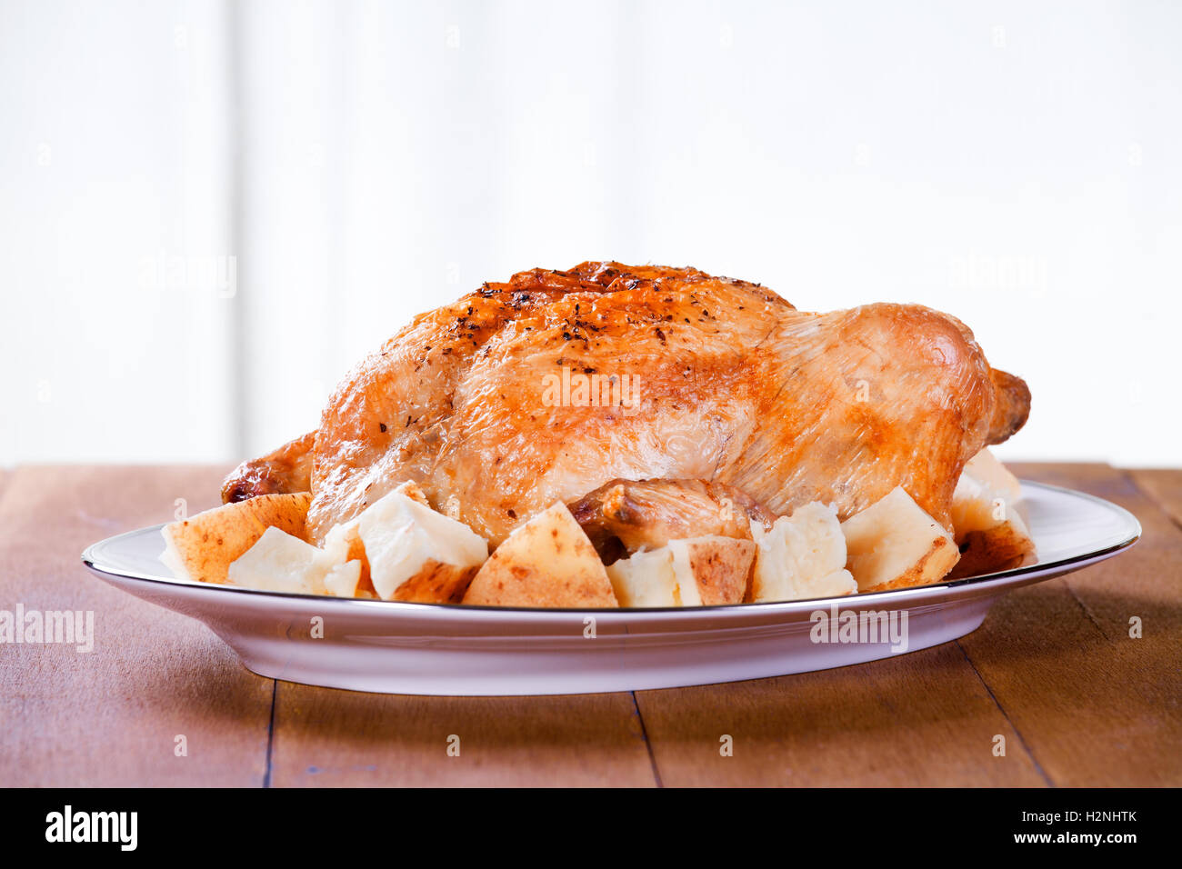 Tasty Roasted Chicken Stock Photo Alamy