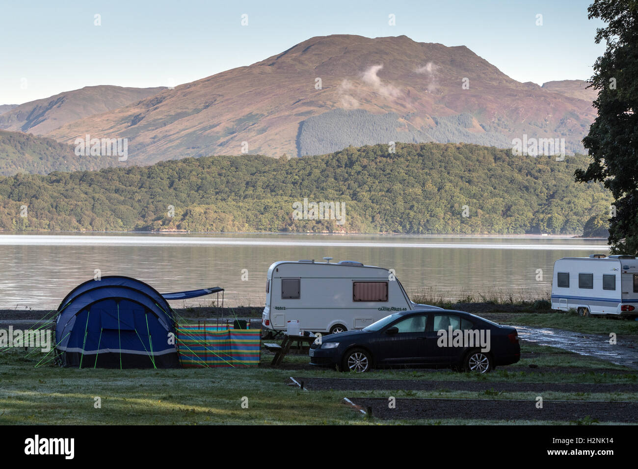 Early morning on the Cashel campsite on the shore of Loch Lomond Stock  Photo - Alamy