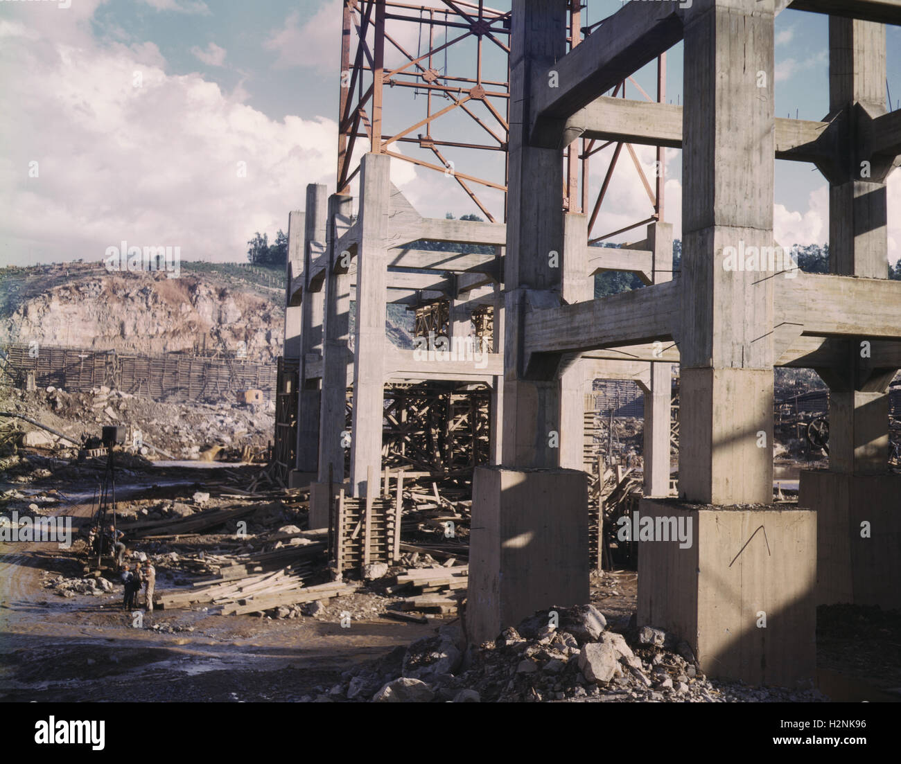 Early Construction of Douglas Dam, Tennessee Valley Authority