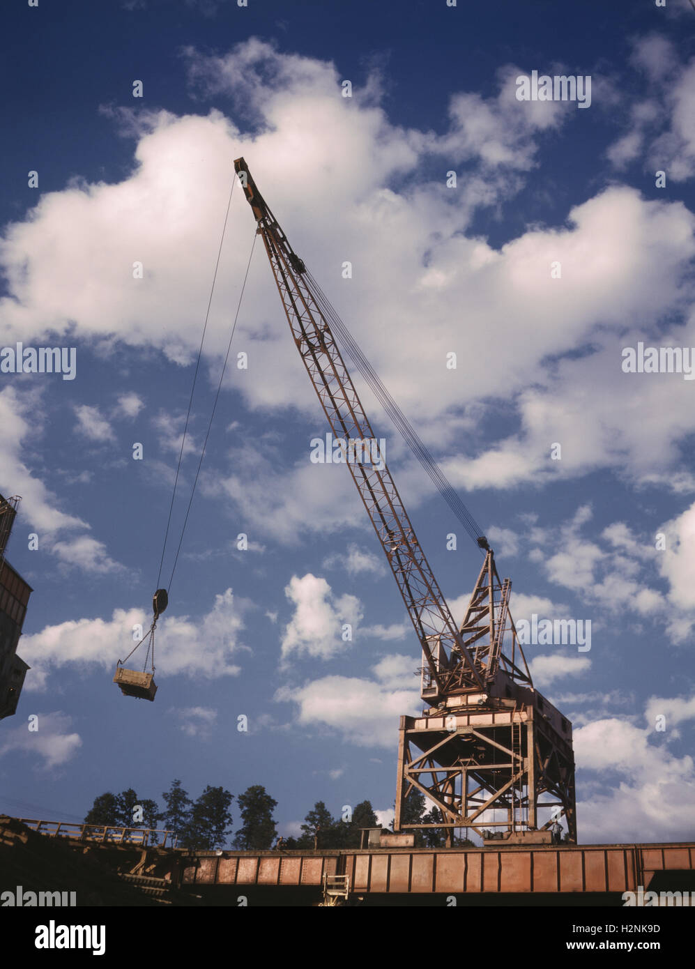 Early Construction with Crane of Douglas Dam, Tennessee Valley