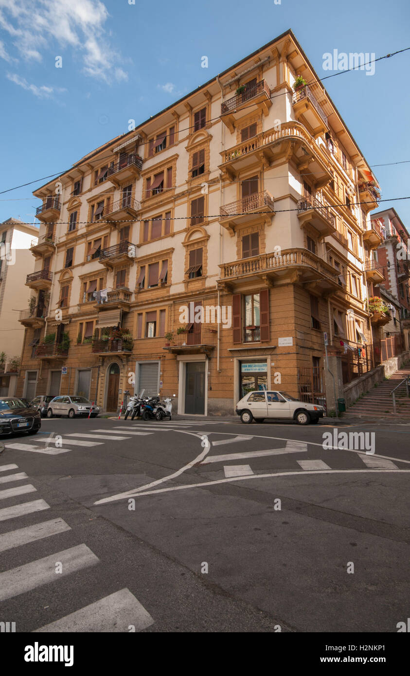 An example of the typical architecture found in La Spezia and the Cinque Terre, Italy, September Stock Photo