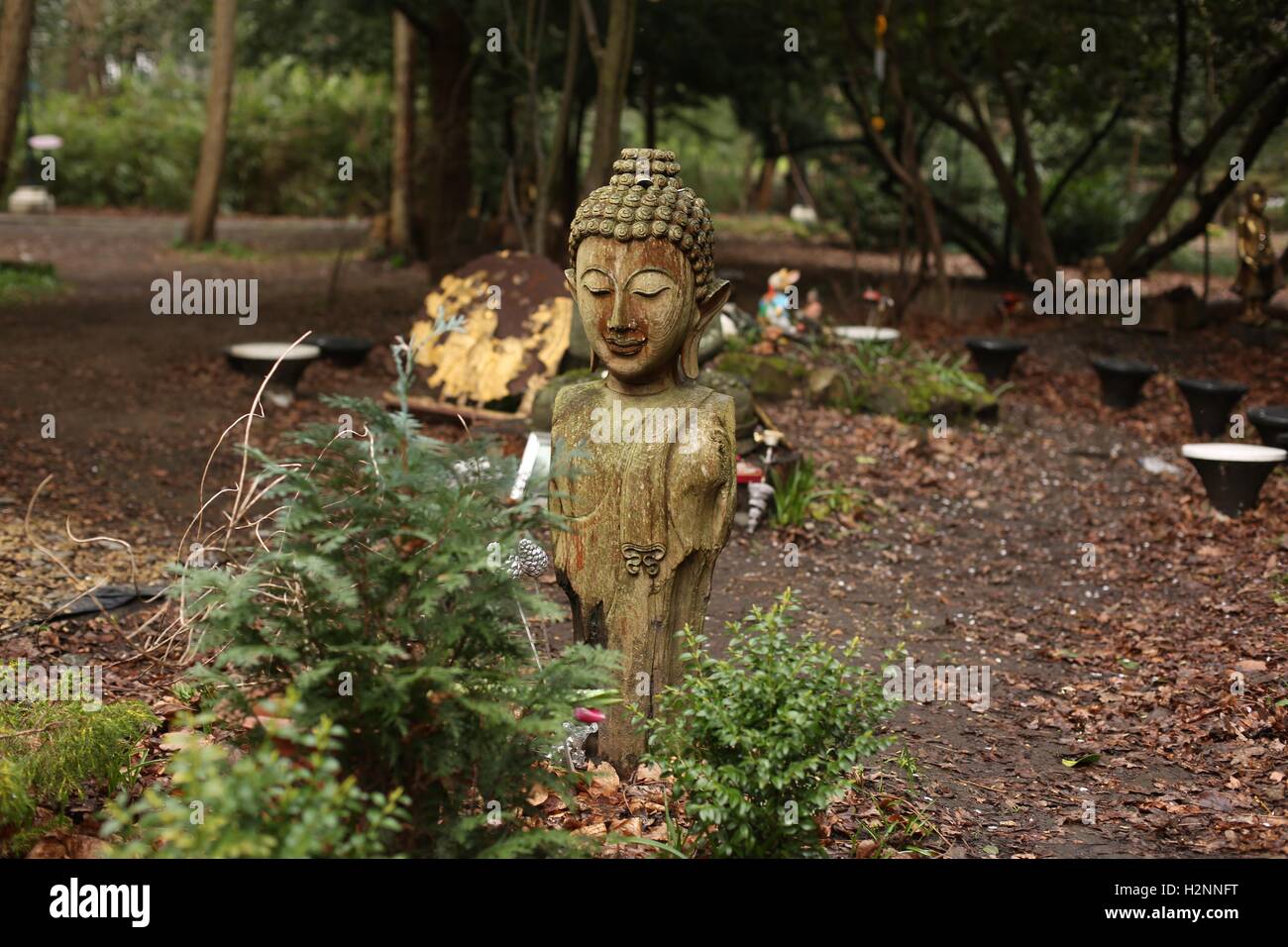 Thai Temple Garden Stock Photo