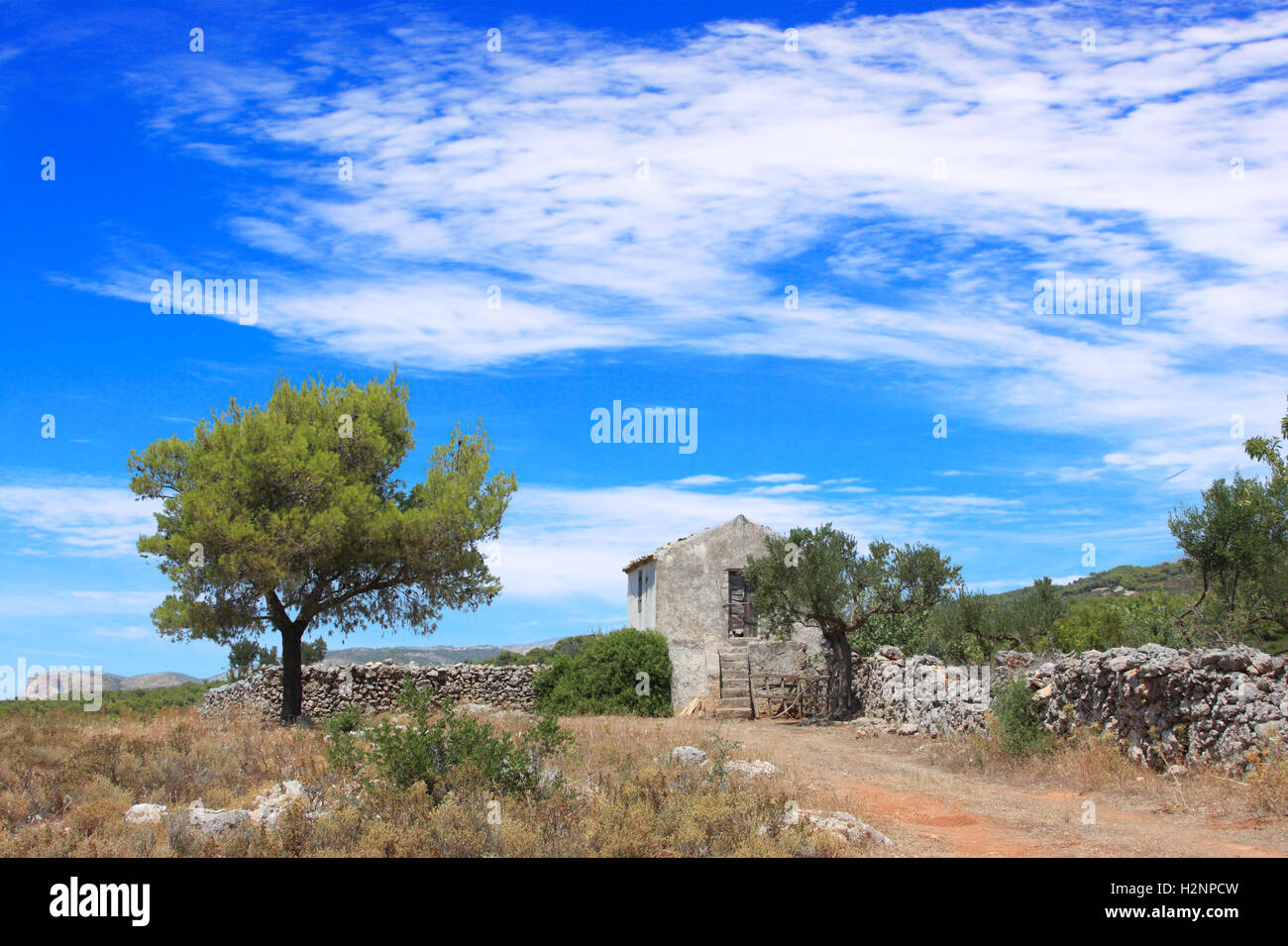 A small Greek village - Zakynthos island, Greece Stock Photo