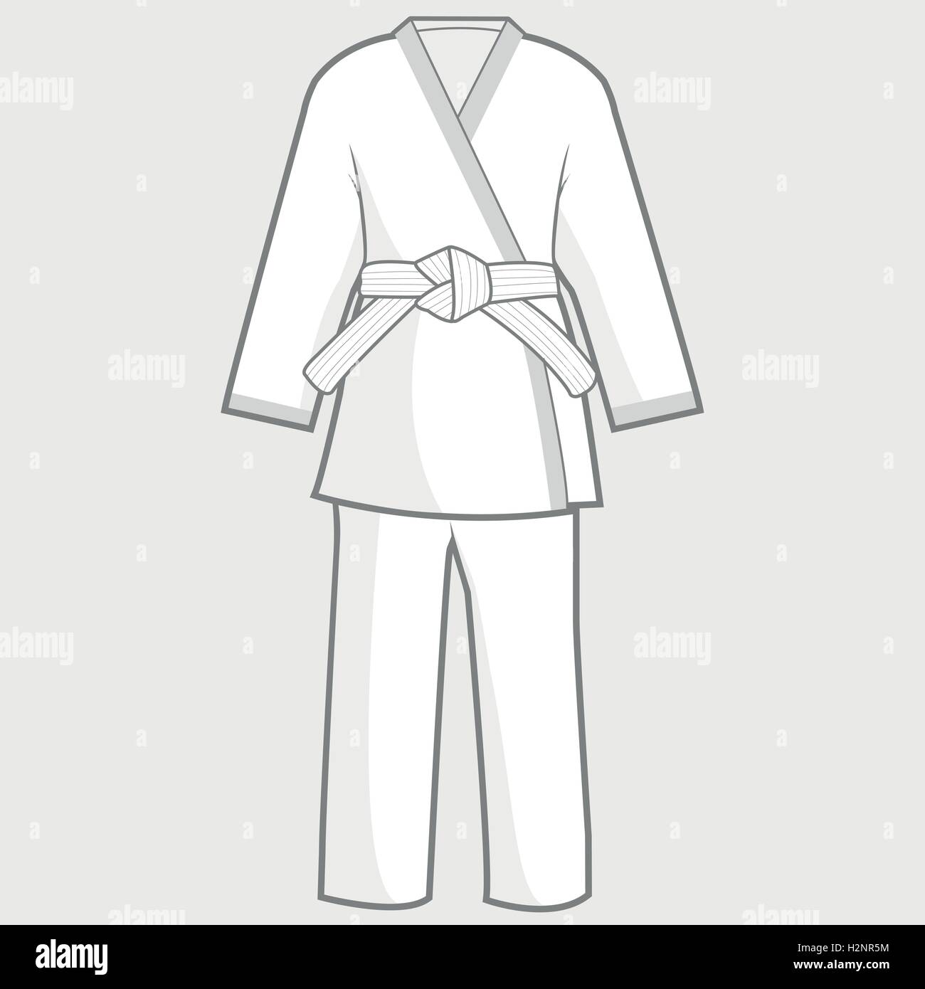 Martial arts kimono suit. Stock Vector