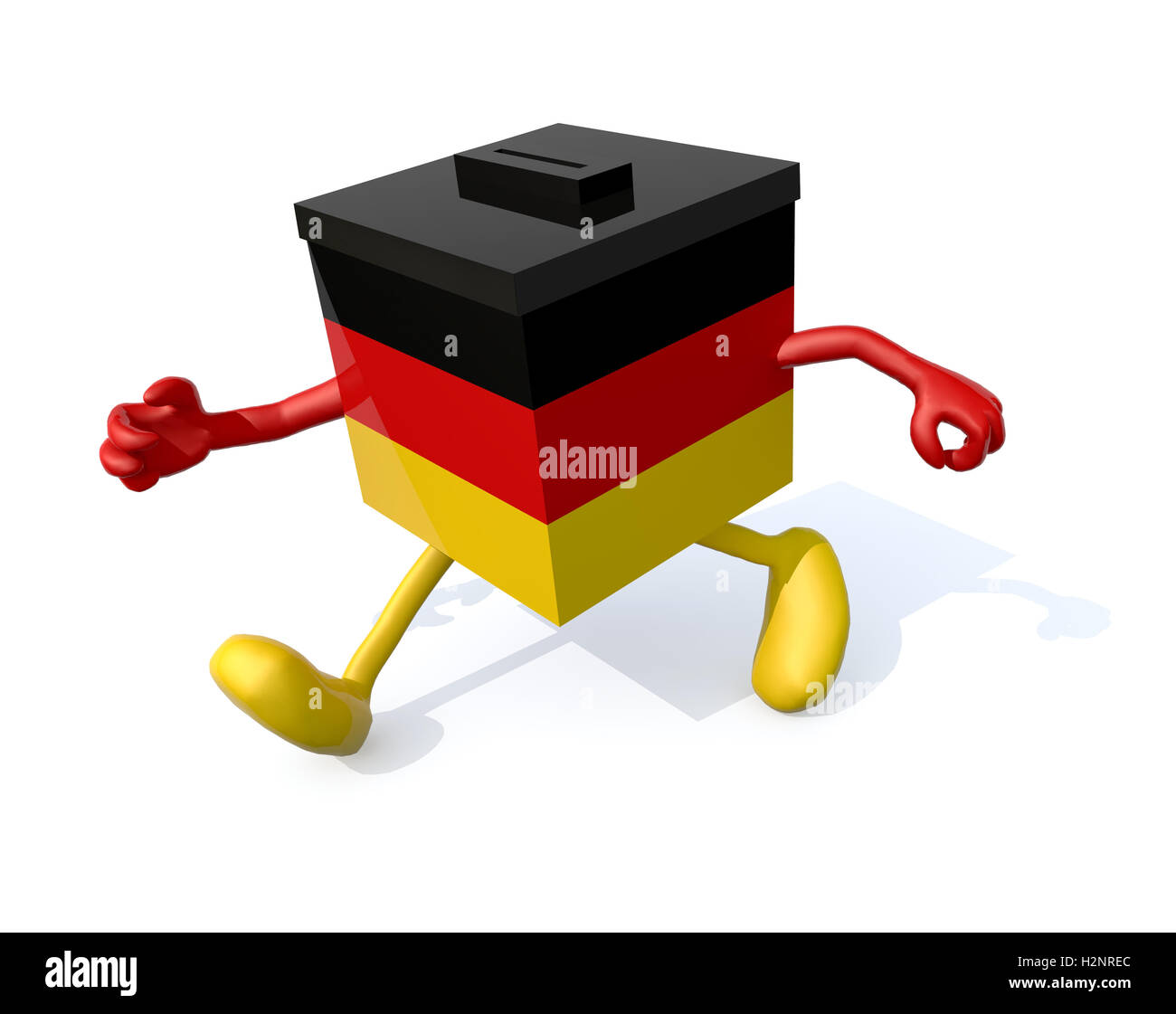 German election ballot box with arms, envelope paper and pencil on ...