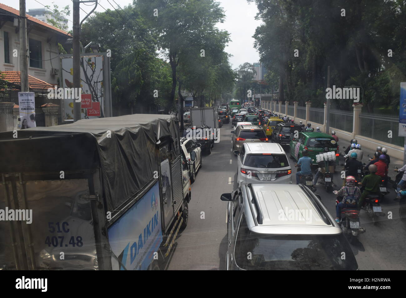 traffic jam city street with many vehicle in vietnam Stock Photo - Alamy