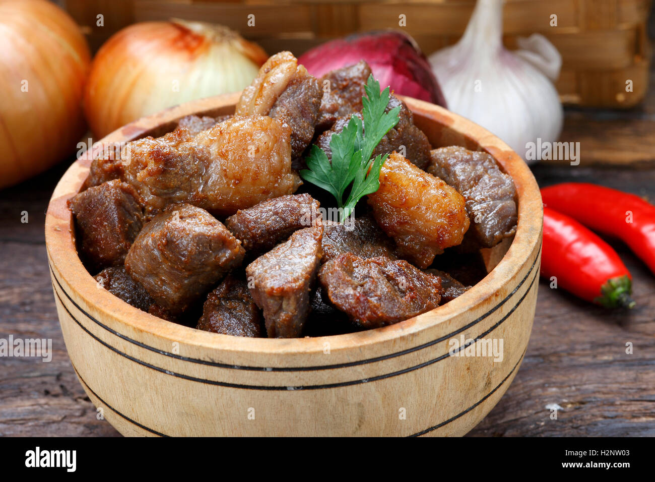 Sun dried meat Stock Photo - Alamy