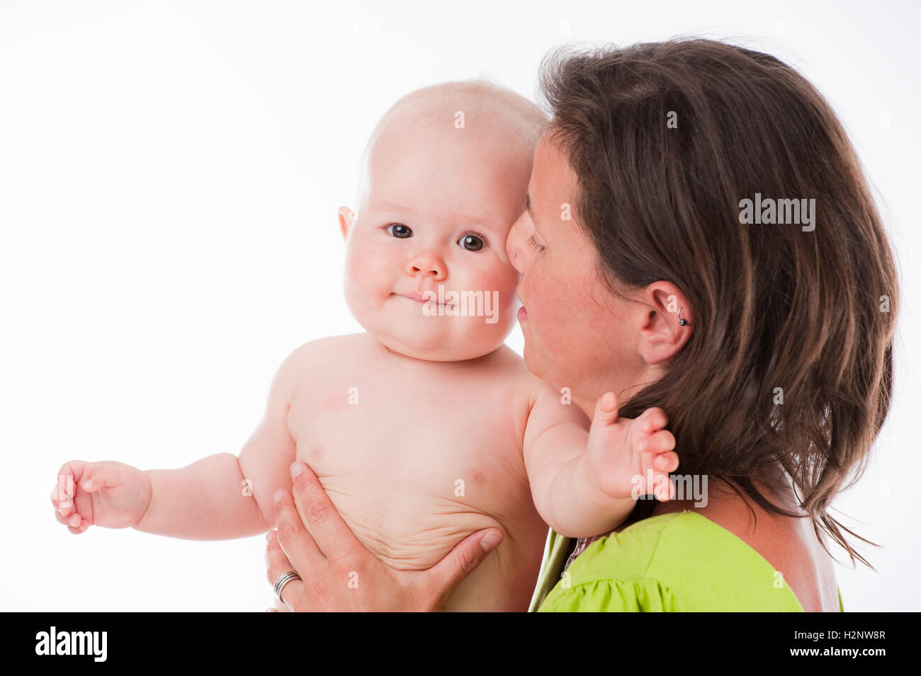 Mother and ten-month-old baby Stock Photo