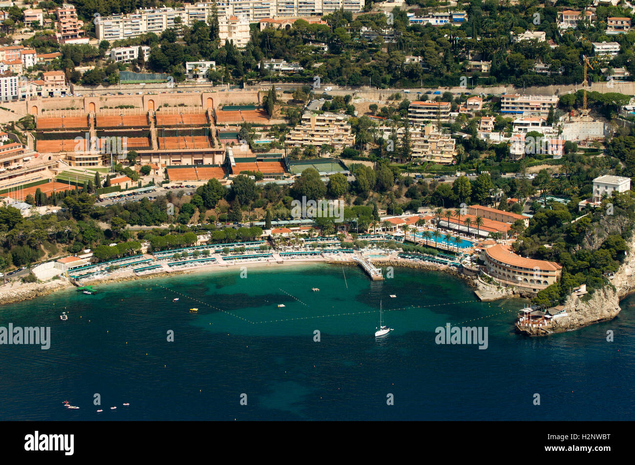 Aerial view, Monte Carlo Beach Club and Tennis Club, Monaco, Cote d'Azur,  Europe Stock Photo - Alamy
