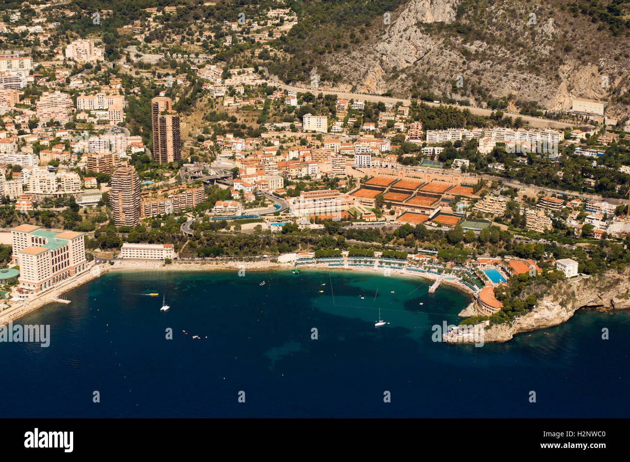 Aerial view, Monte Carlo Beach, Monaco, Cote d'Azur, Europe Stock Photo -  Alamy