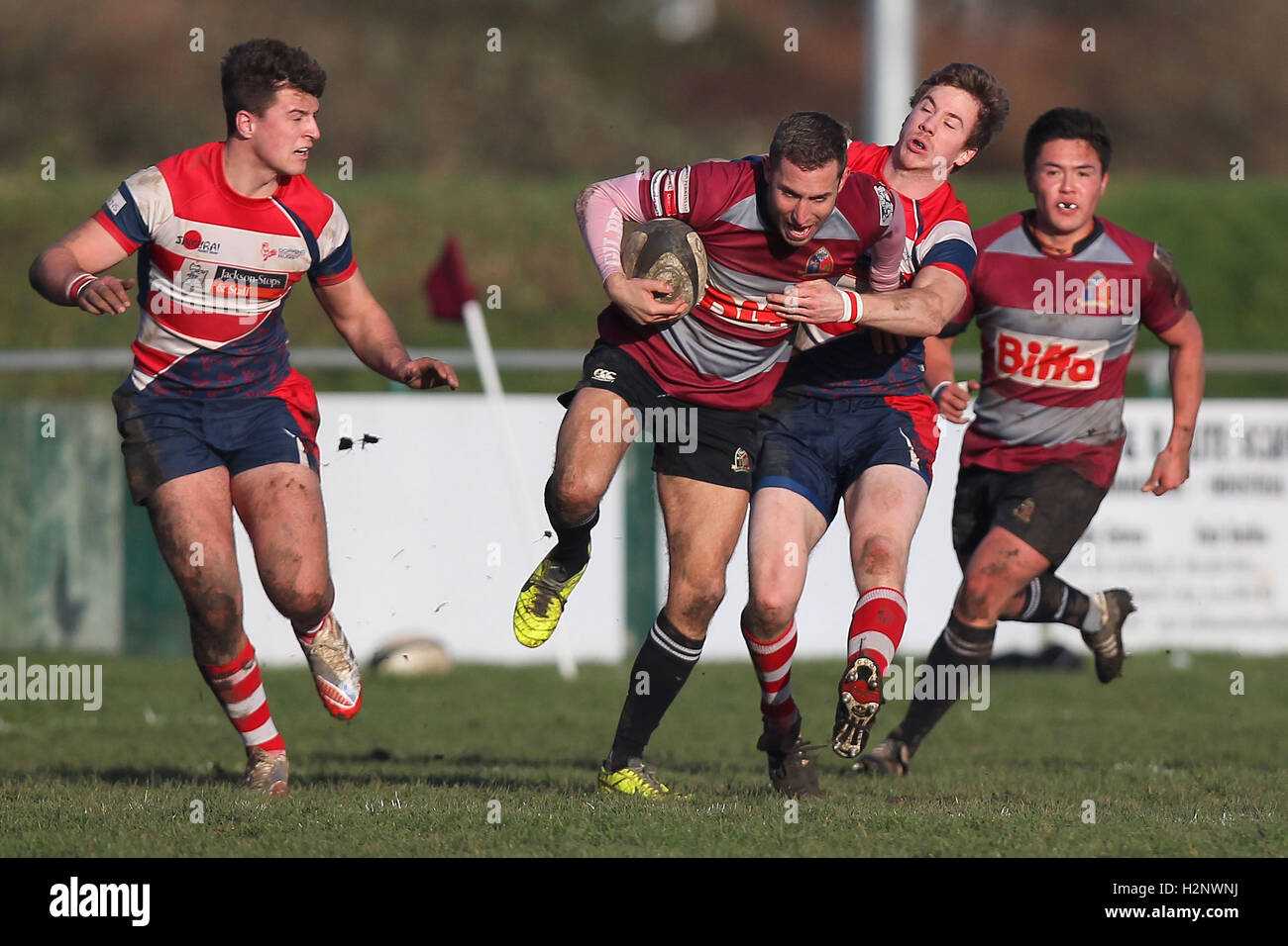Barking RFC vs Dorking RFC - Rugby at Gale Street, Dagenham - 08/02/14 ...