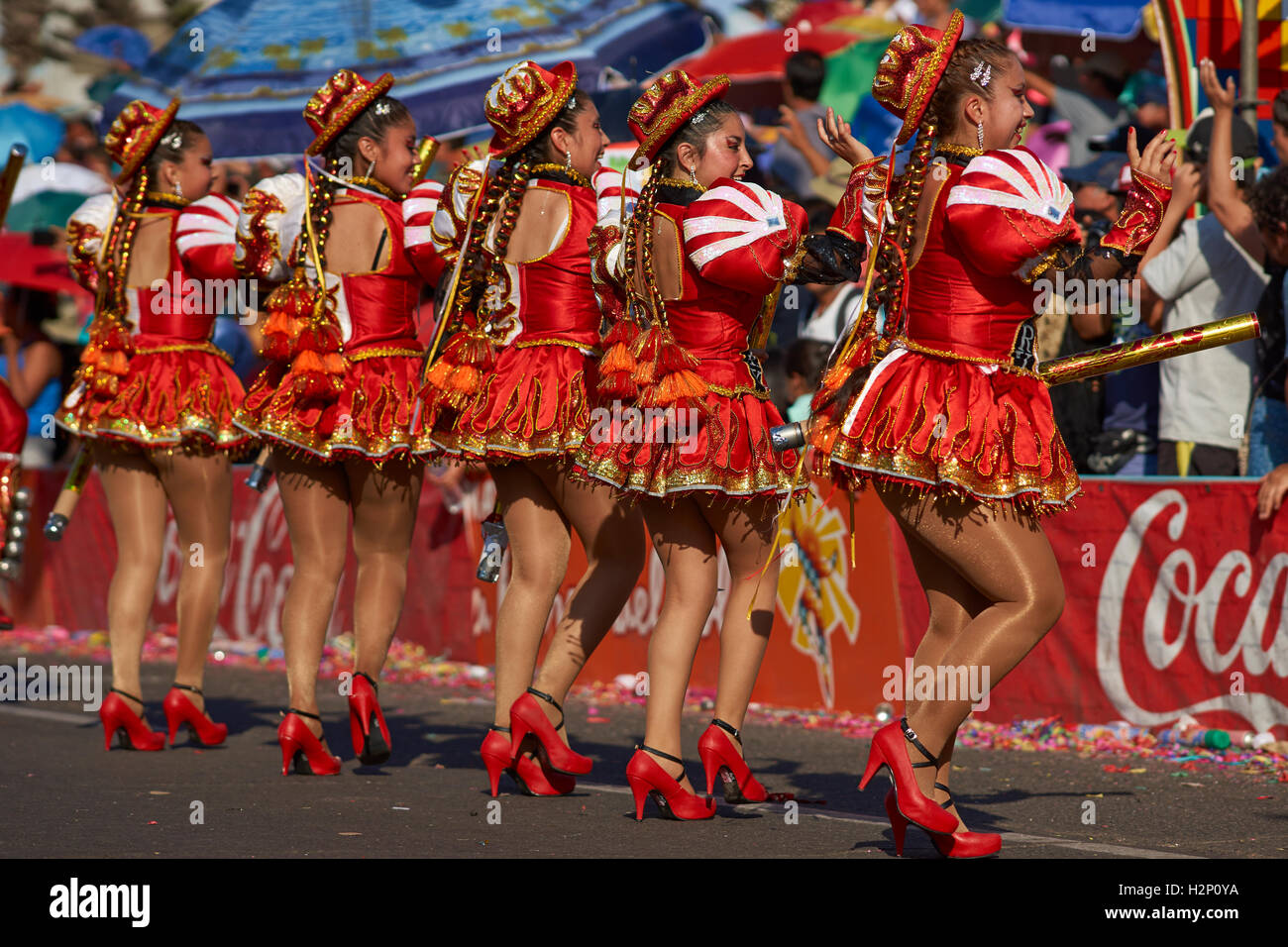Carnaval Andino con la Fuerza del Sol in Arica, Chile. Stock Photo