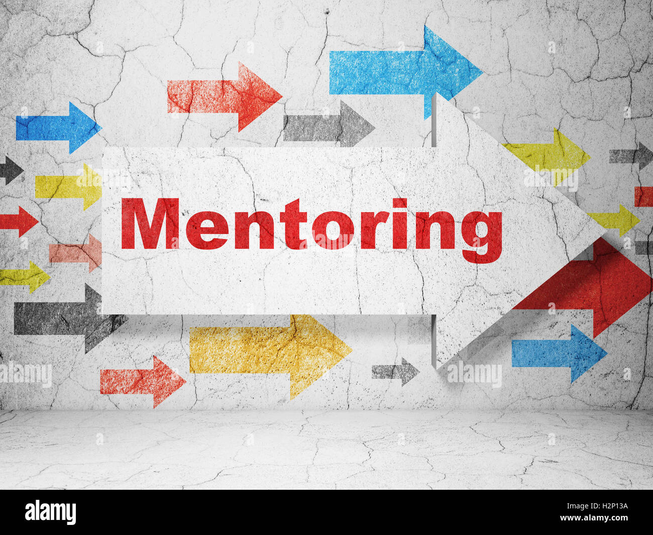 Education concept: arrow with Mentoring on grunge wall background Stock ...