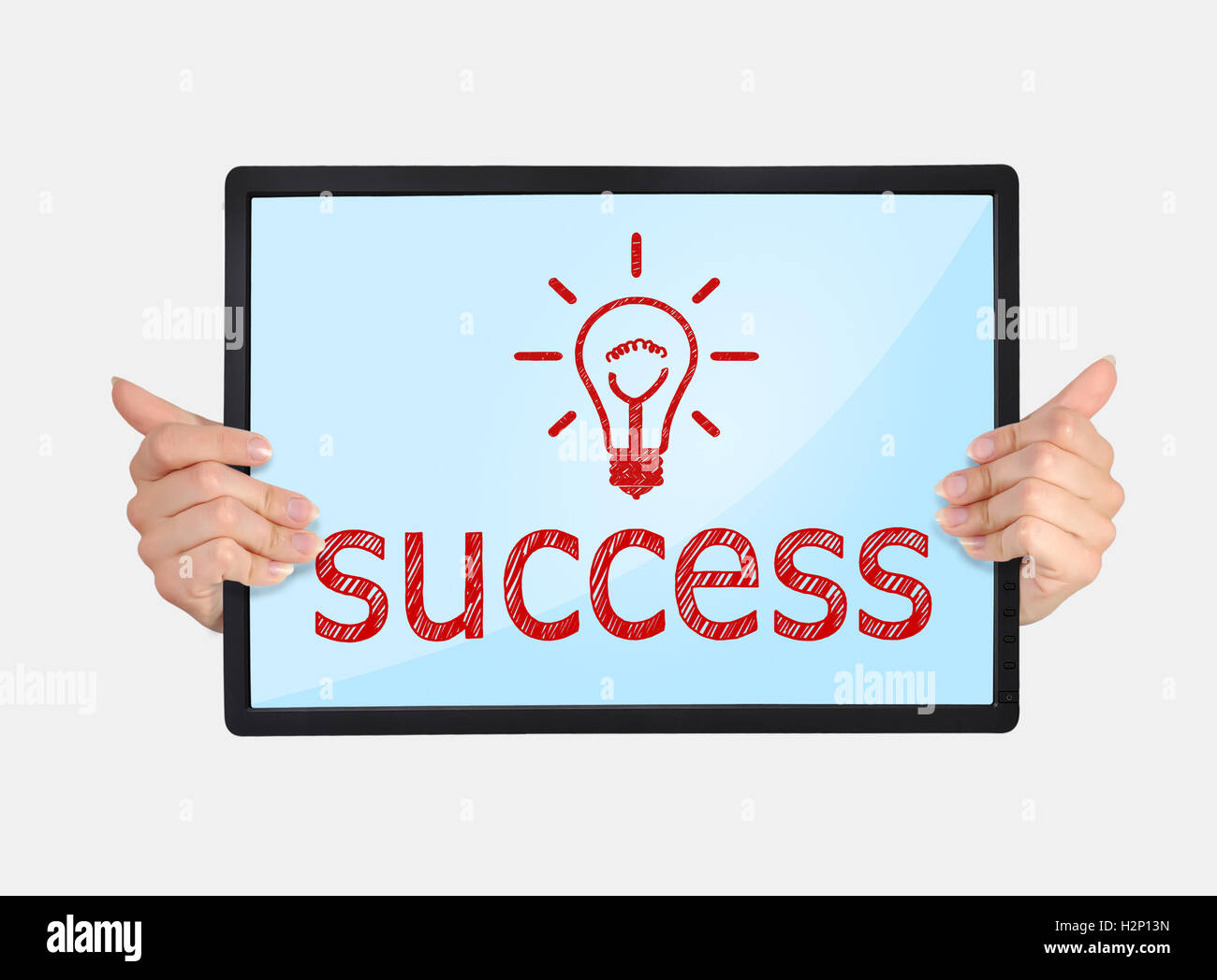 tablet with success Stock Photo Alamy