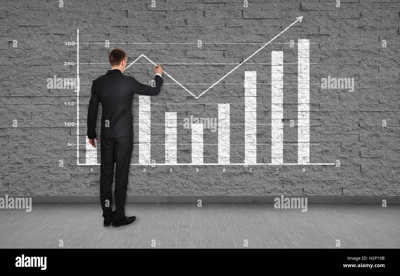 man drawing graph Stock Photo Alamy