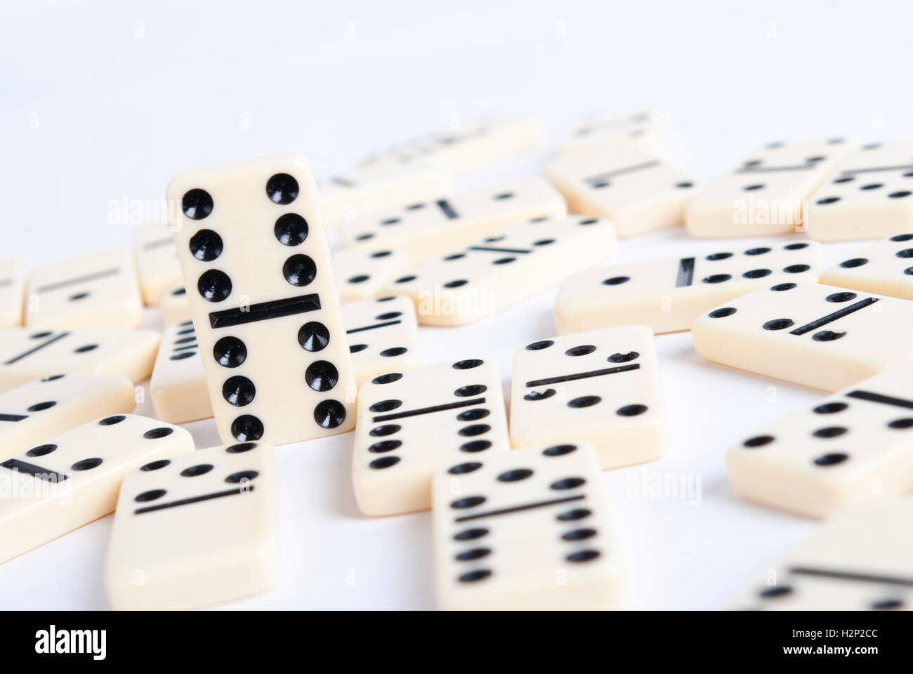 some domino cubes in chaos Stock Photo