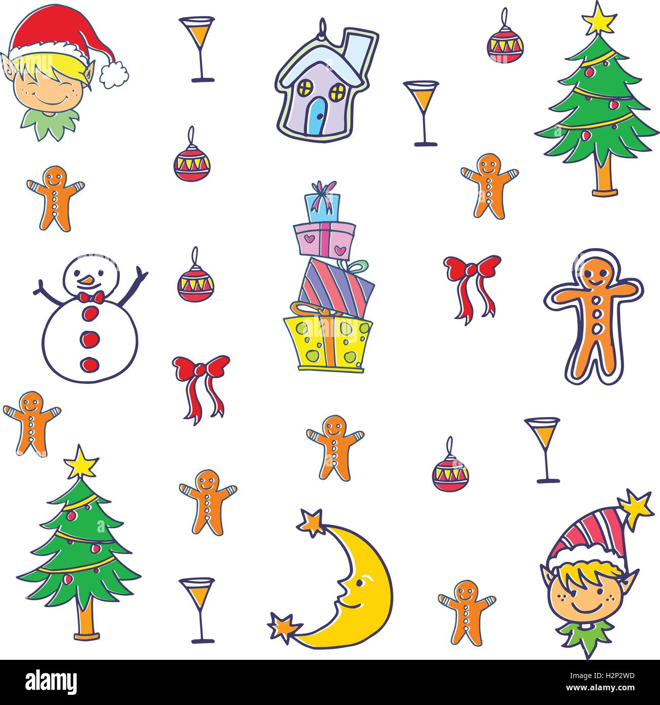 Vector set of christmas element Stock Vector Image & Art - Alamy