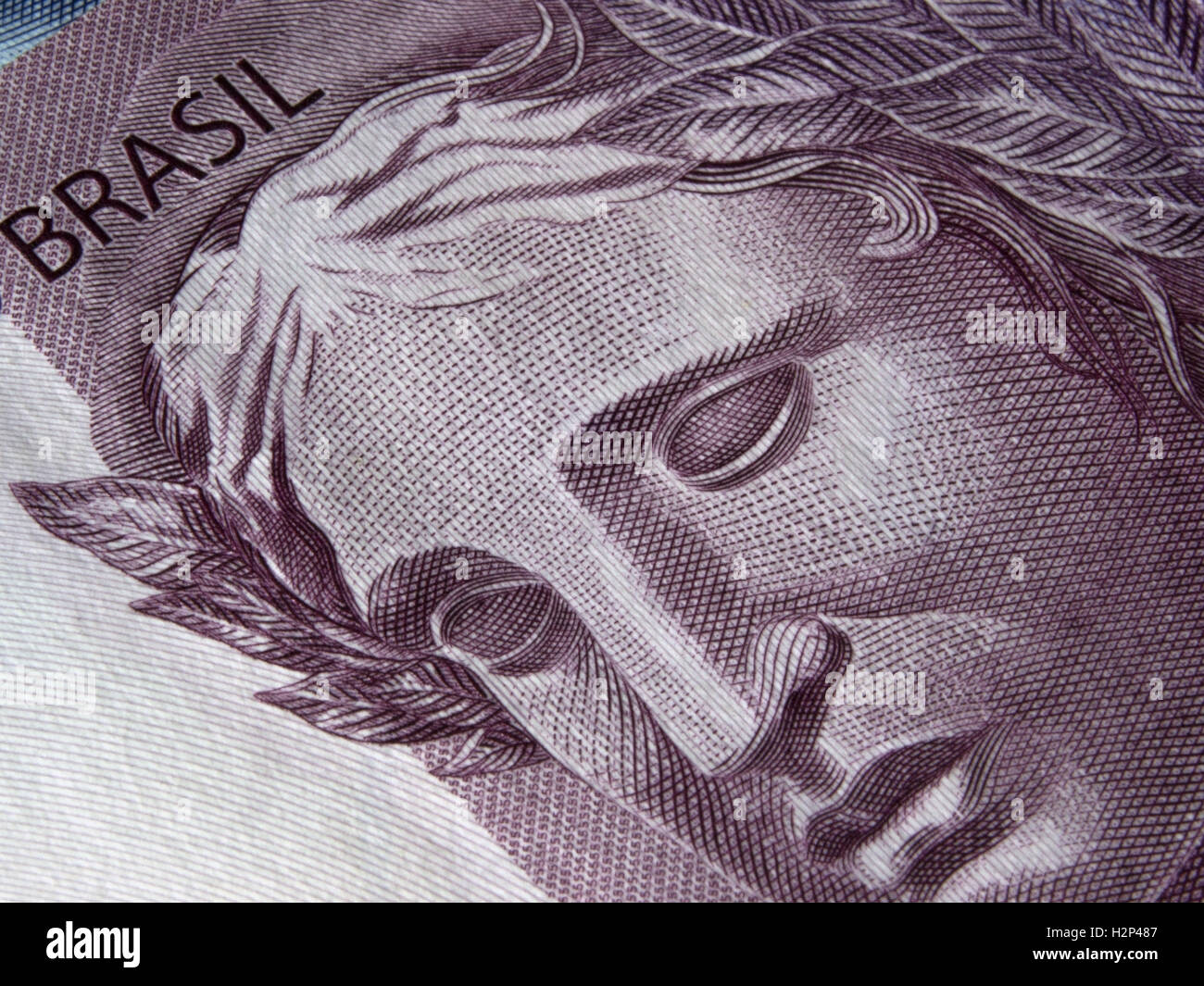 Close-up of brazilian currency notes Stock Photo