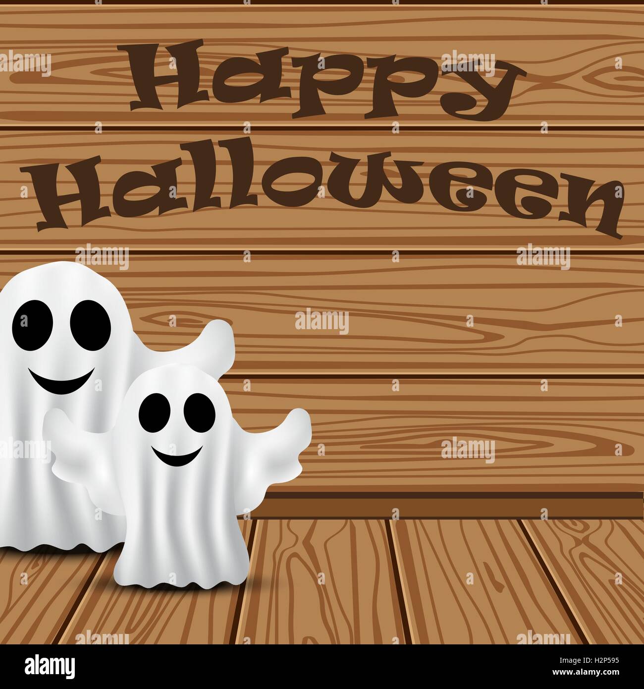 Ghost in on Halloween Stock Vector