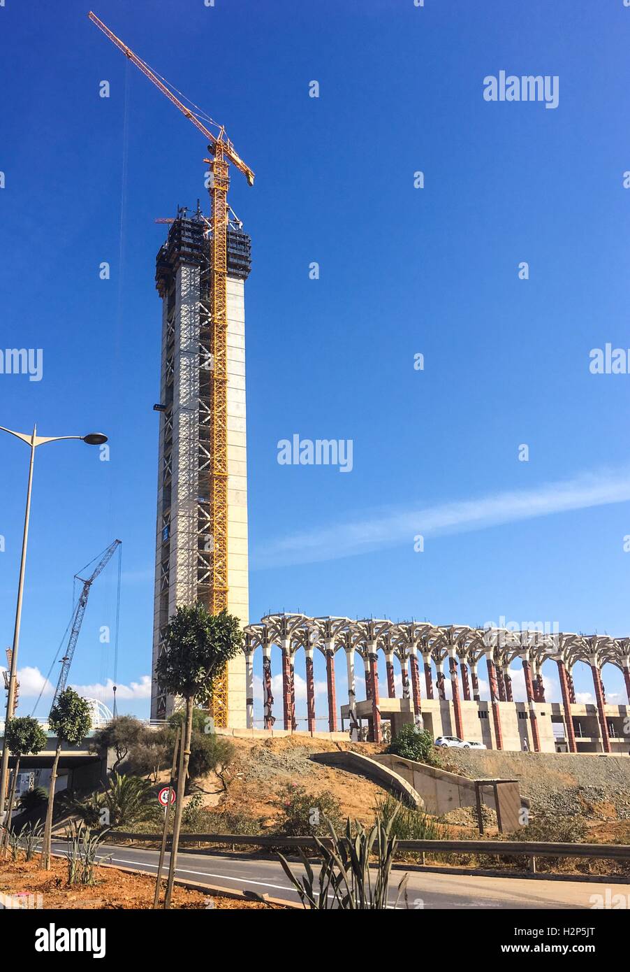 World's biggest mosque is being built in Algiers Algeria.Mosque will have tallest minaret. Stock Photo