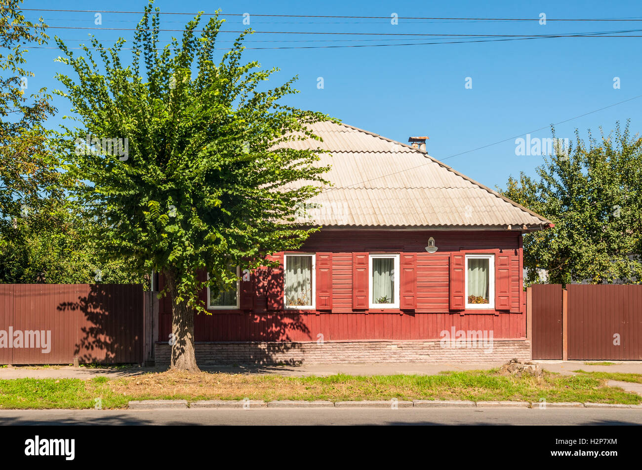 Typical wooden house in Chernihiv, Ukraine Stock Photo Alamy