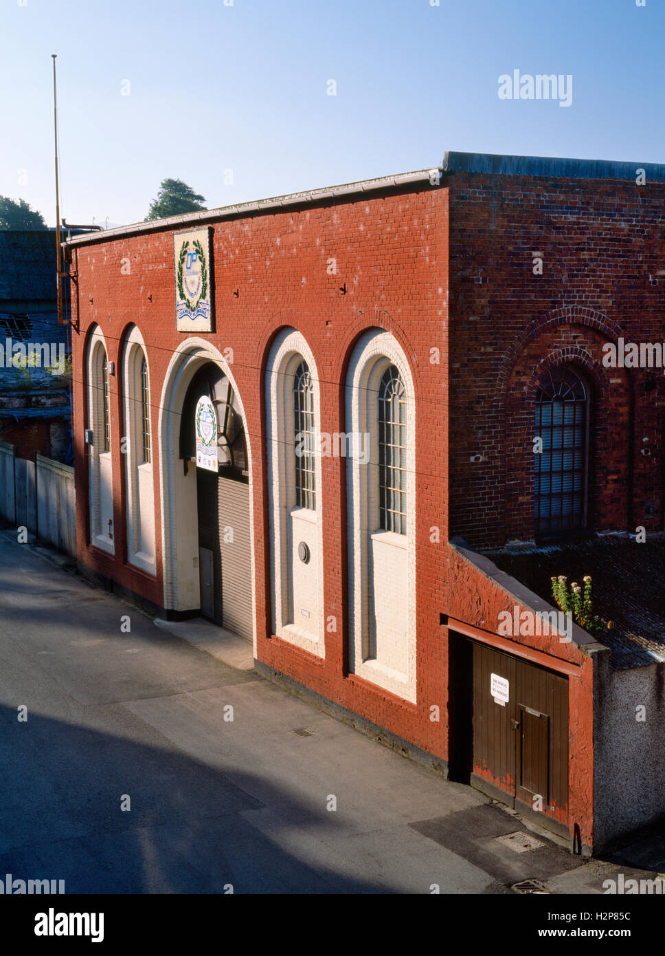 Former DeWinton ironworks foundry, Caernarfon, North Wales. Victorian workshops & offices complex along the Afon (River) Seiont. Stock Photo