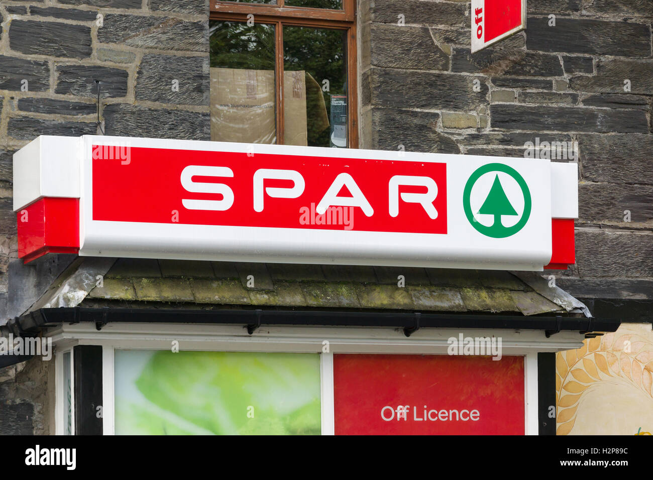SPAR shop in Betws y Coed Wales a Dutch multinational retailer and franchise brand with approximately 12500 convenience stores in 35 countries Stock Photo