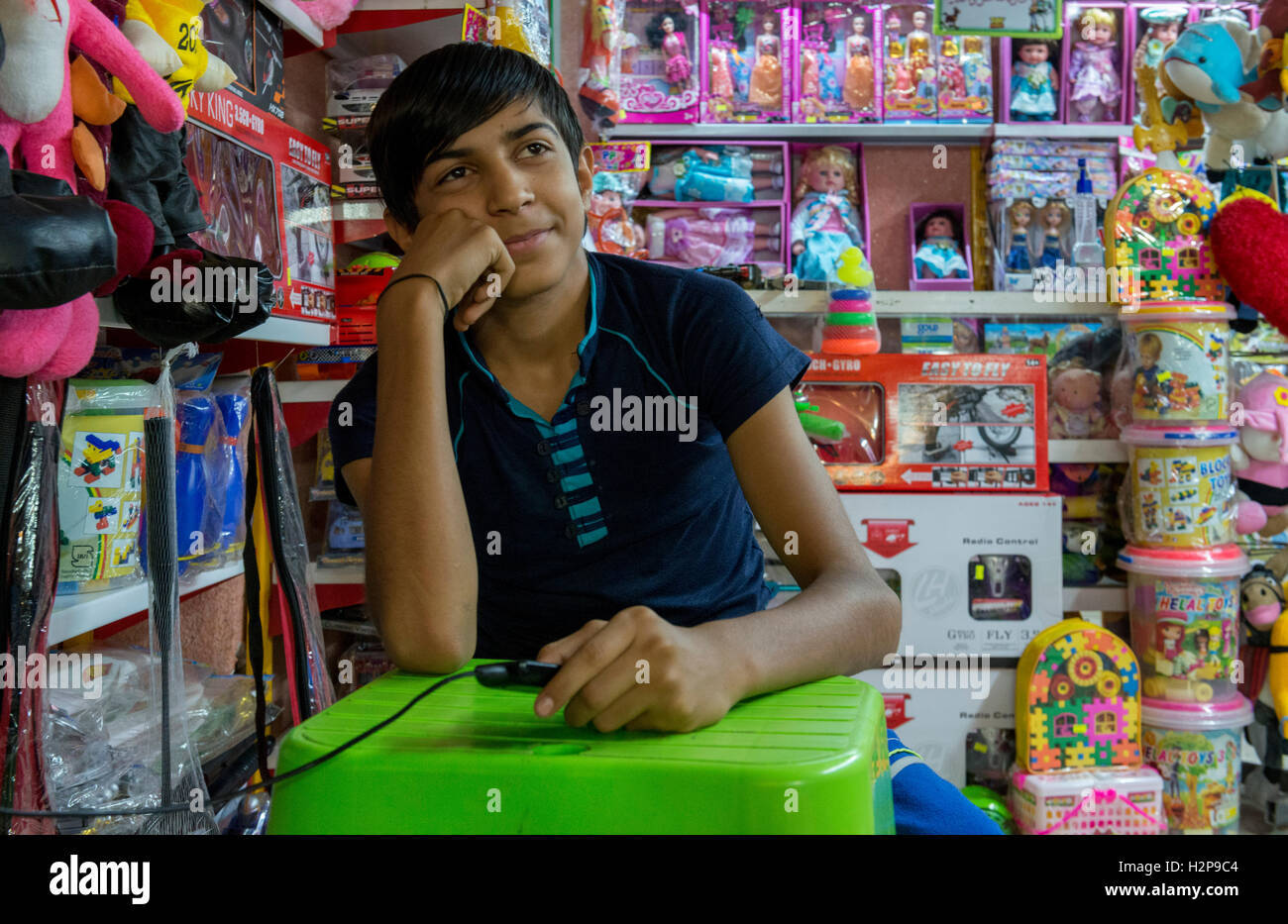 Kerman, Bazar-e Sartasari (End-to-End Bazaar), Barbie Shop Boy Stock Photo  - Alamy