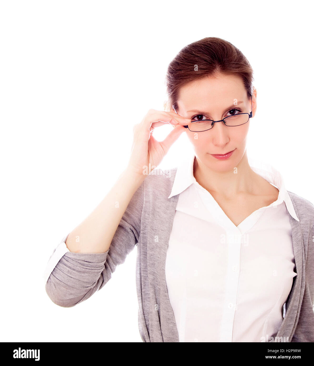 Attractive beautiful successful happy smiling young caucasian woman