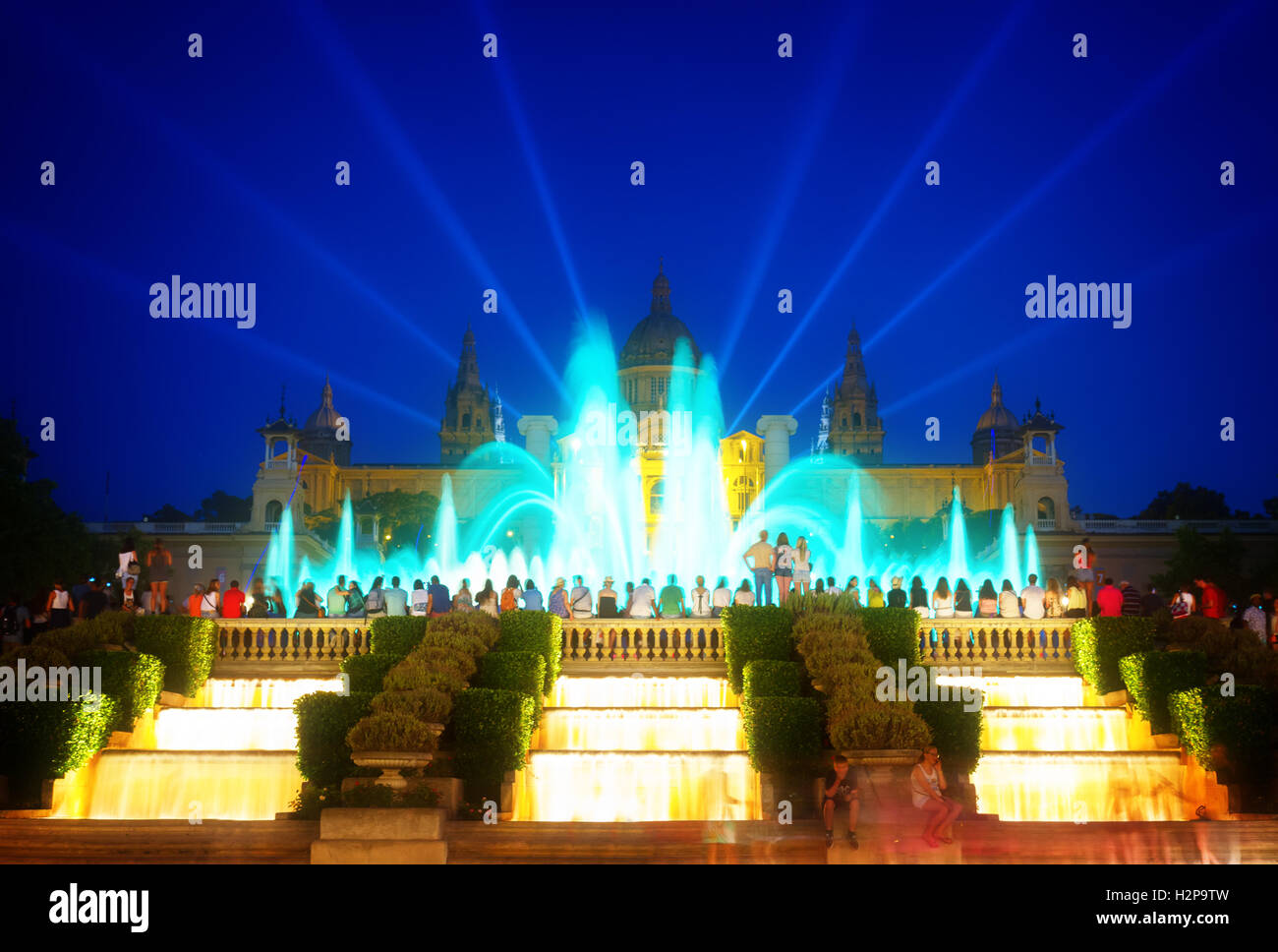 Magic Fountain light show, Barcelona Stock Photo Alamy