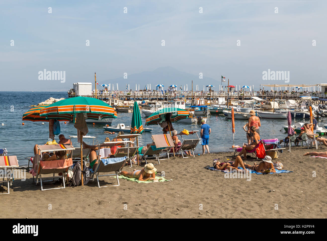 Bathing at Marina Grande Beach, Sorrento, Italy Stock Photo Alamy