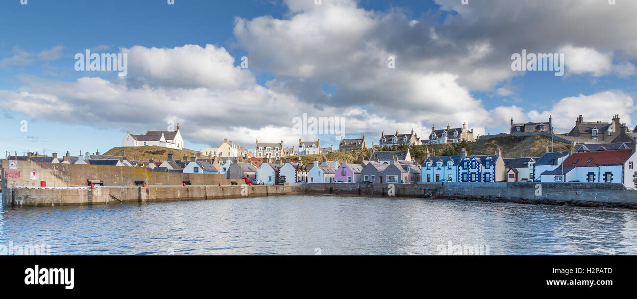 Findochty Harbour Cottages Stock Photo