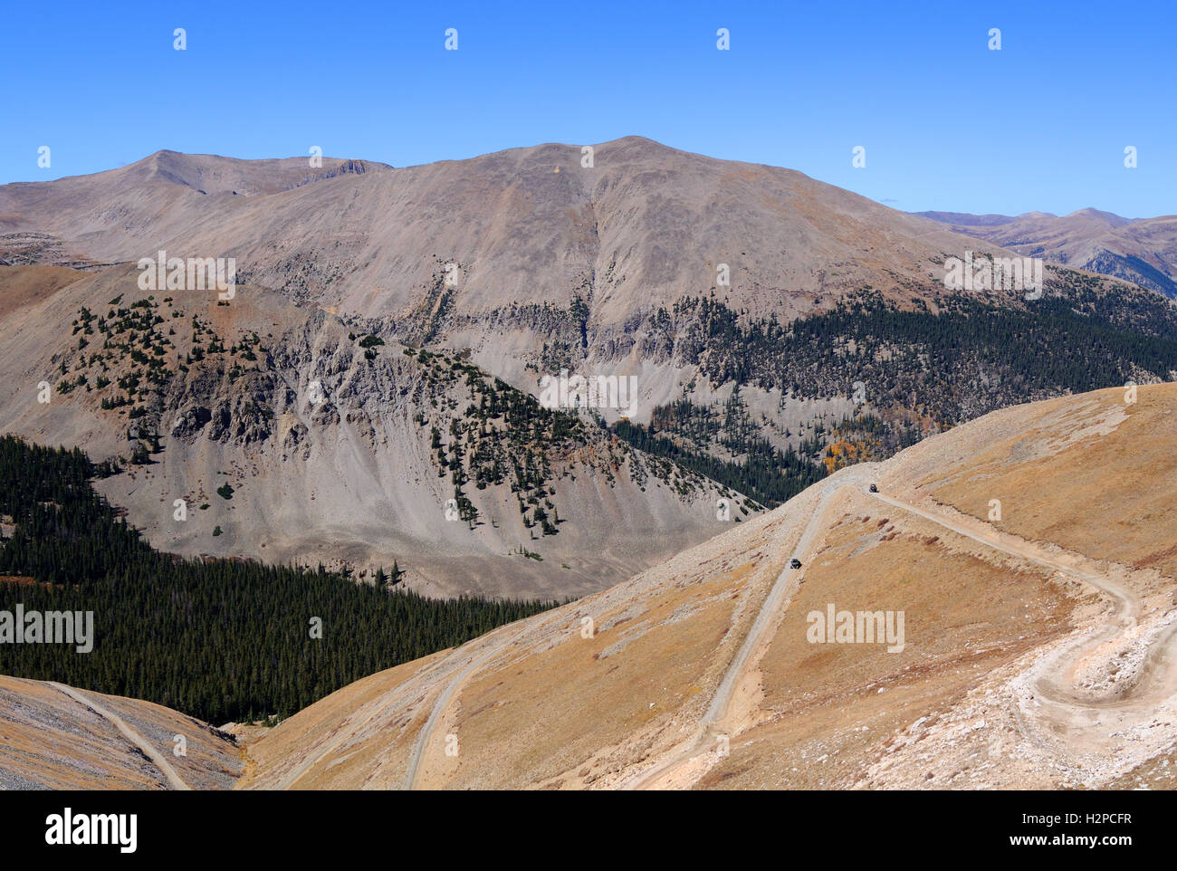 Baldwin Gulch Jeep road in Colorado leading to Mount Antero Stock Photo ...