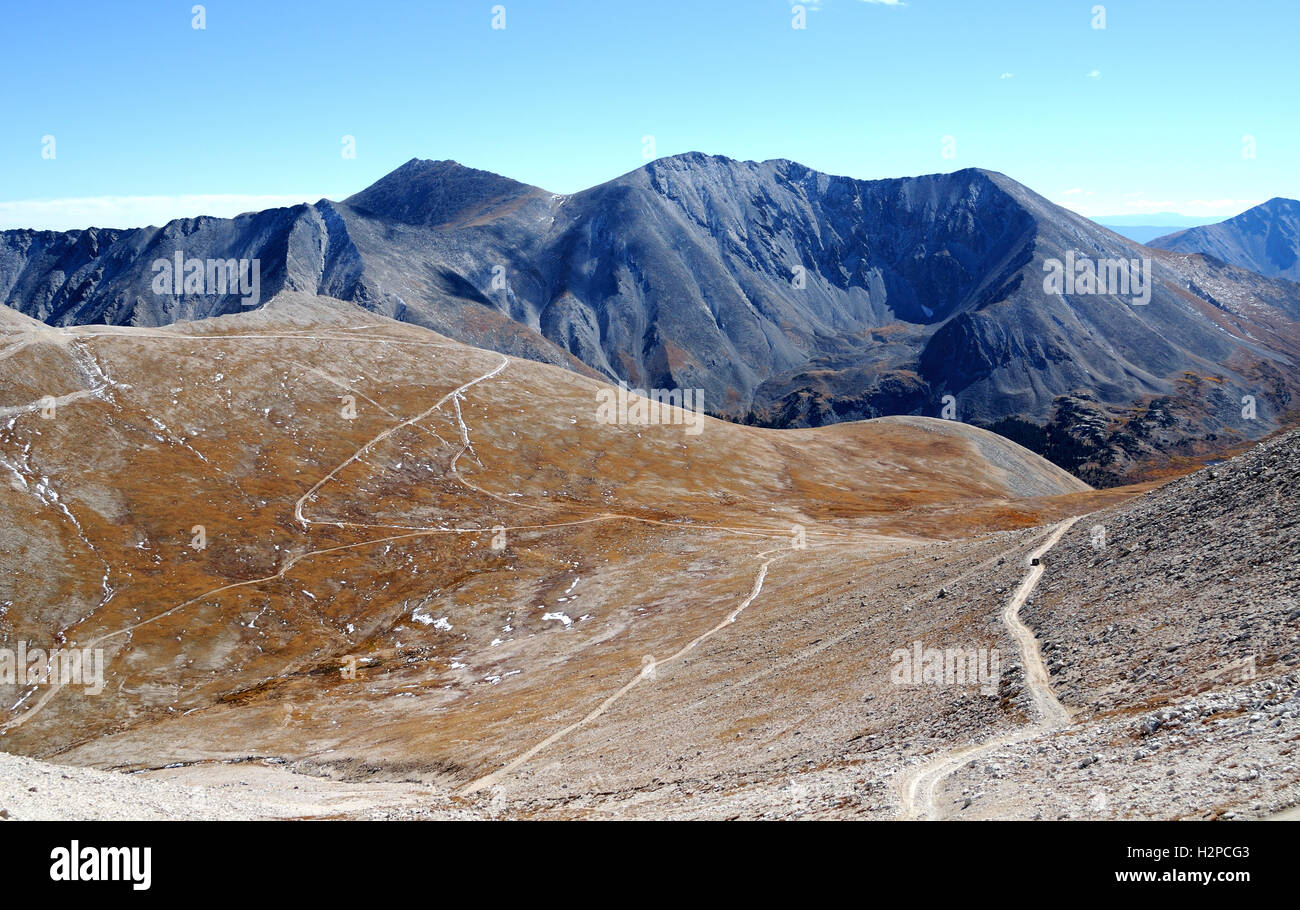 Baldwin Gulch Jeep road in Colorado leading to Mount Antero Stock Photo ...