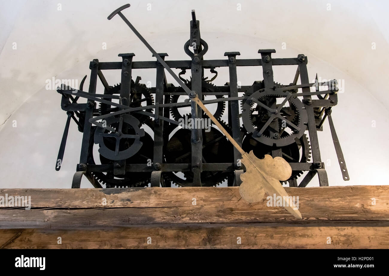 Old clockwork with hour hand Stock Photo Alamy