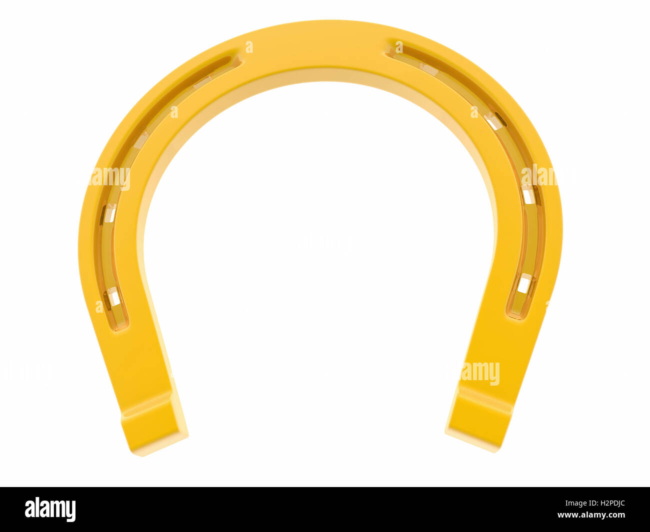 Golden horseshoe on white Stock Photo Alamy