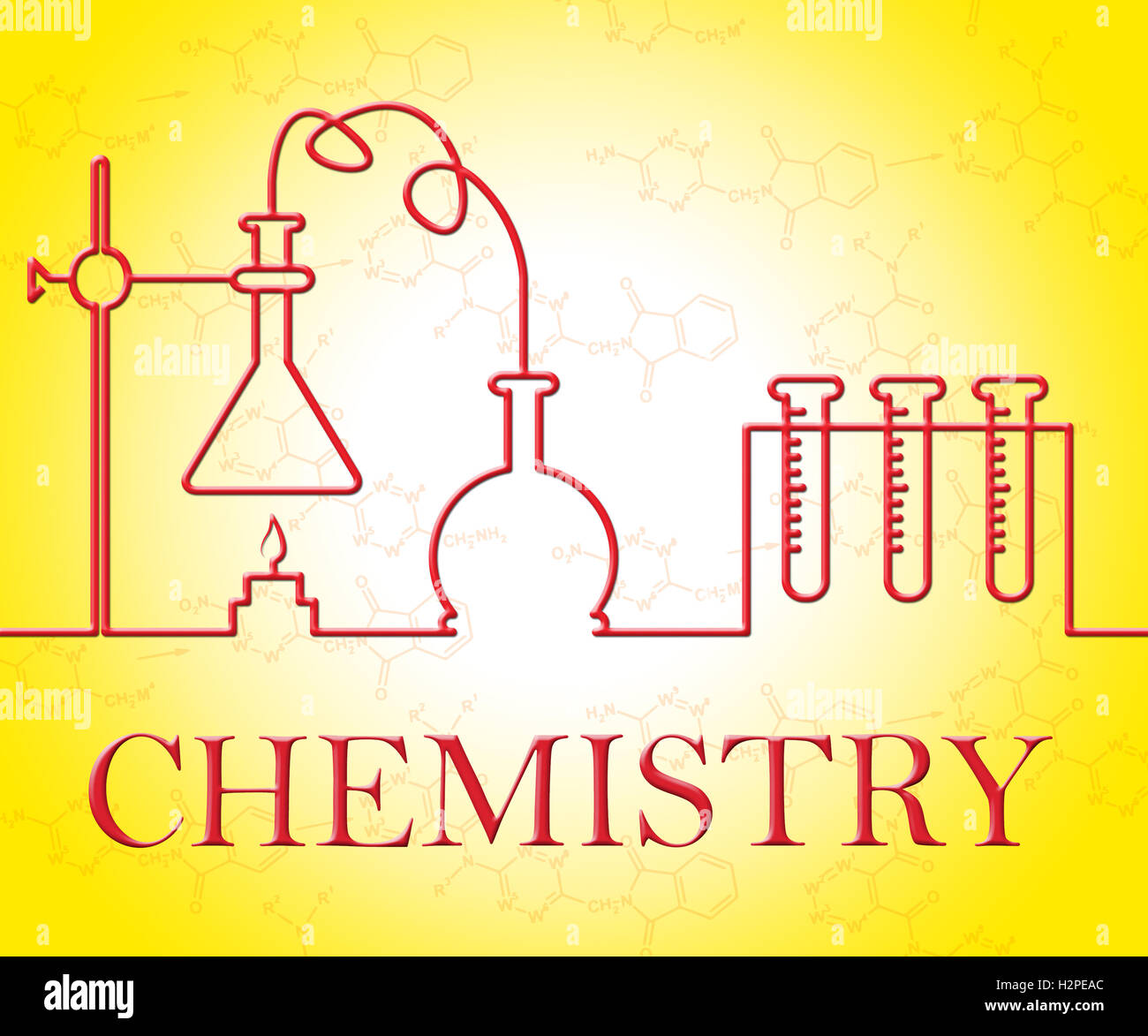 Chemistry Experiment Showing Scientific Formula And Assessment Stock
