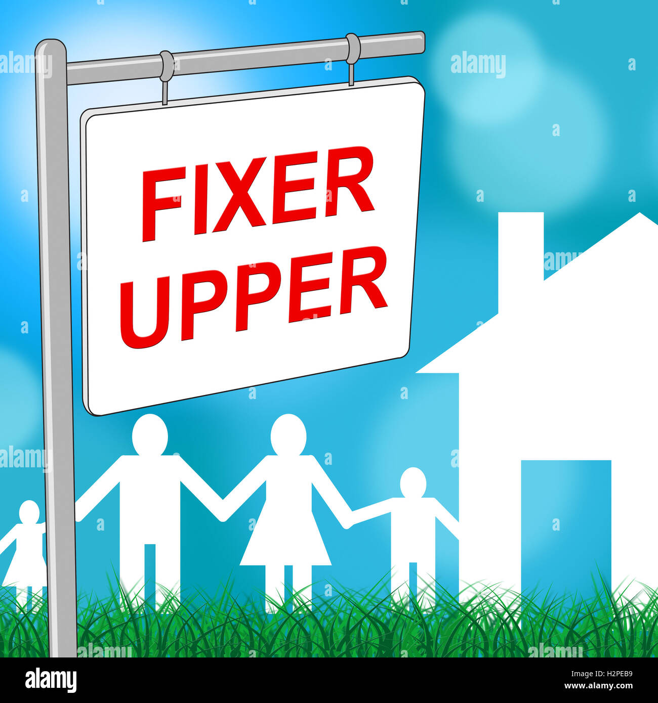 Fixer Upper House Meaning Buy To Sell And Renovate Stock Photo