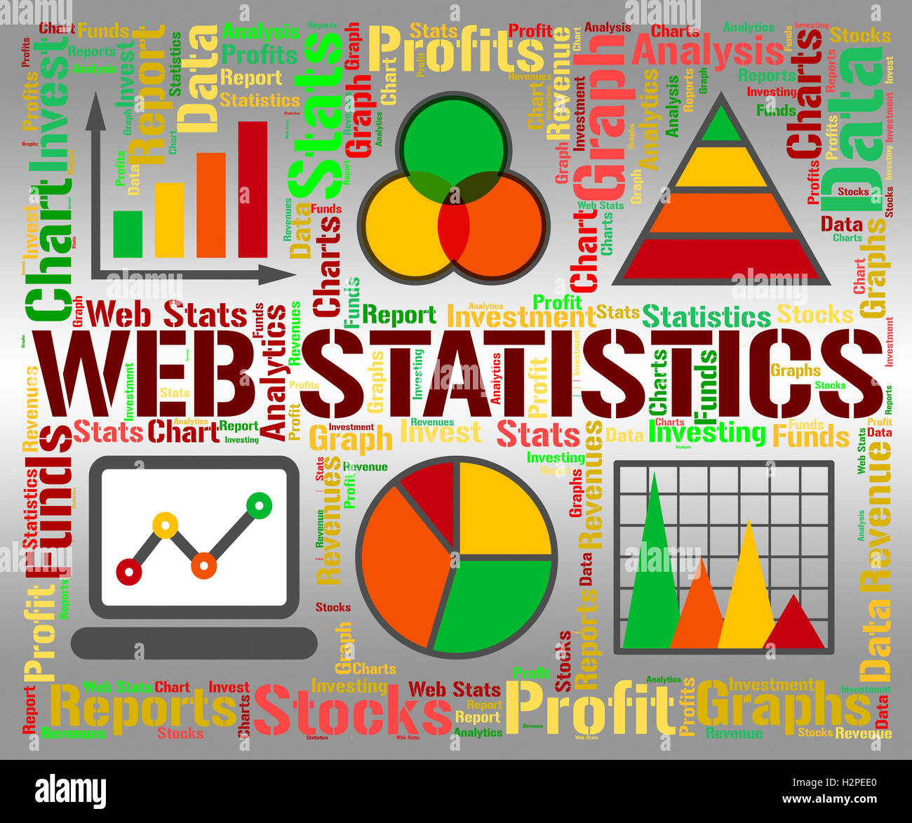 Web Statistics Representing Charts Infochart And Graphs Stock Photo