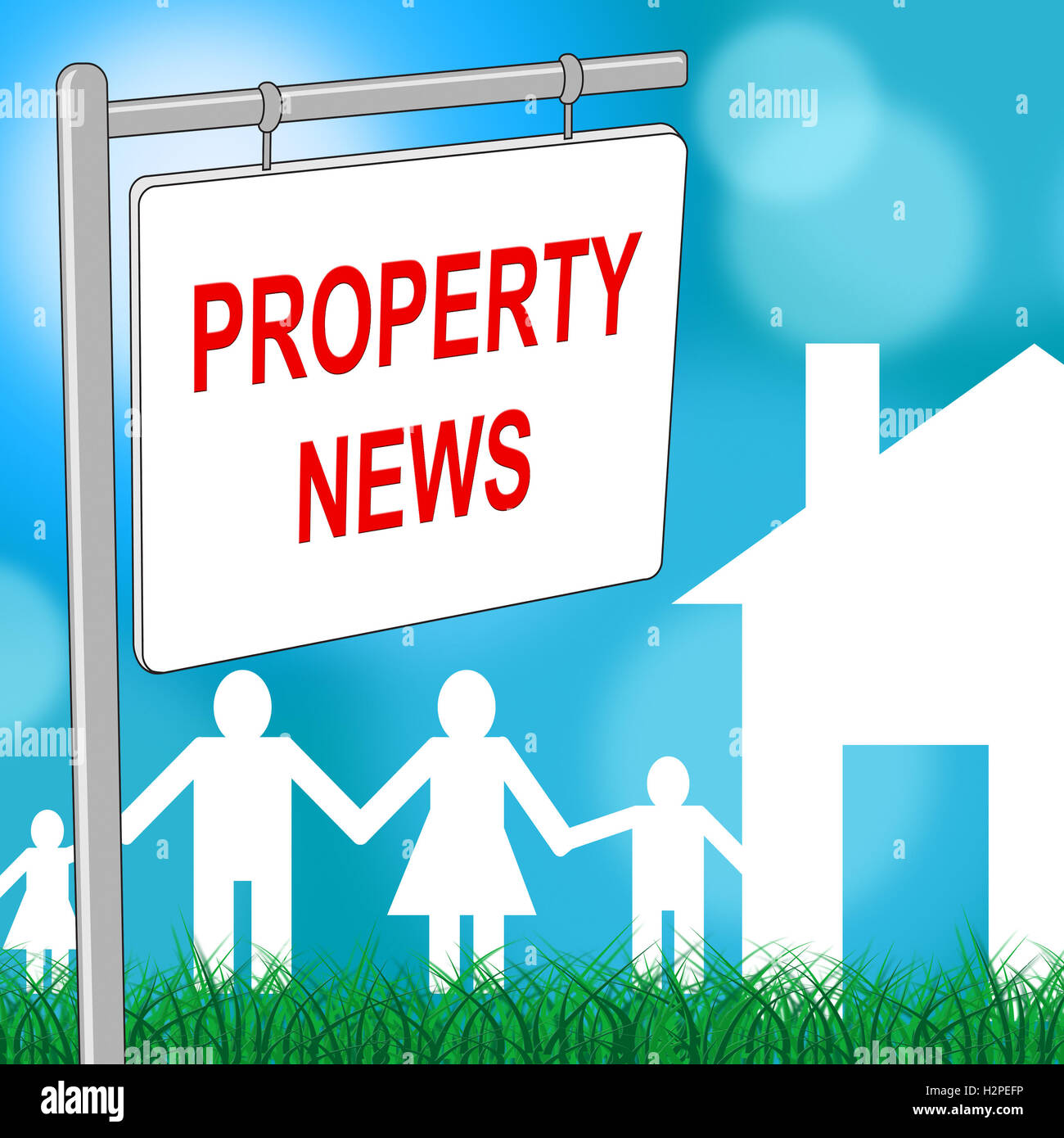 Property News Showing Social Media And Homes Stock Photo Alamy