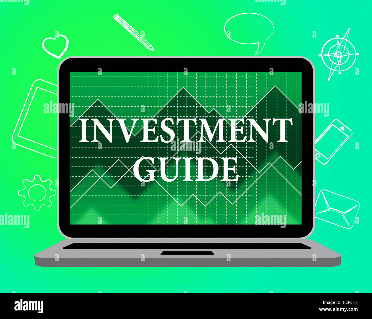Investment Guide Indicating Savings Advising And Shares Stock Photo Alamy