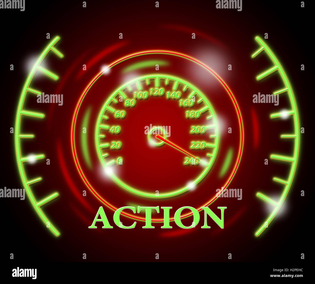 Action Gauge Meaning High Speed And Quick Stock Photo - Alamy