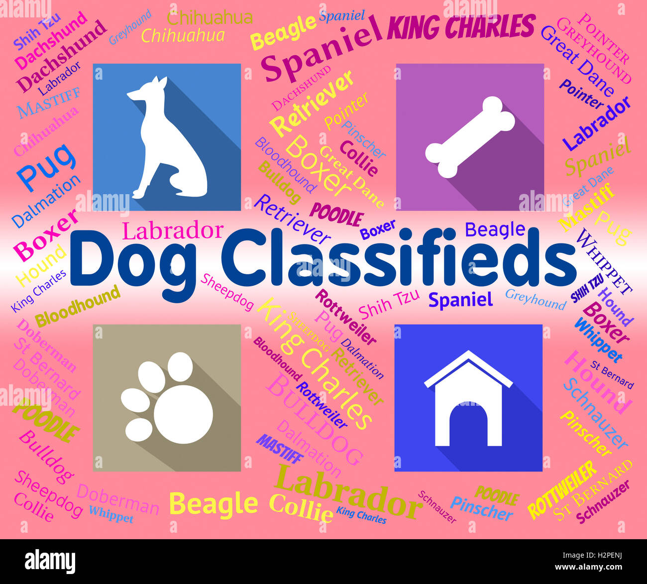 Dog Classifieds Representing Pups And Canines Media Stock Photo Alamy