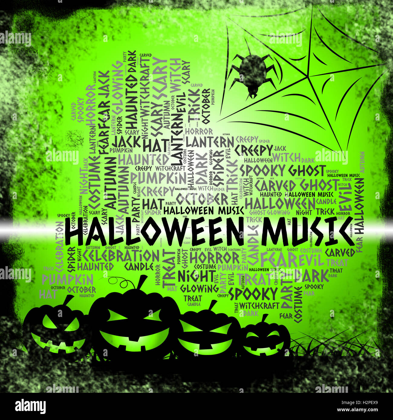 Halloween Music Meaning Trick Or Treat And Sound Track Stock Photo Alamy