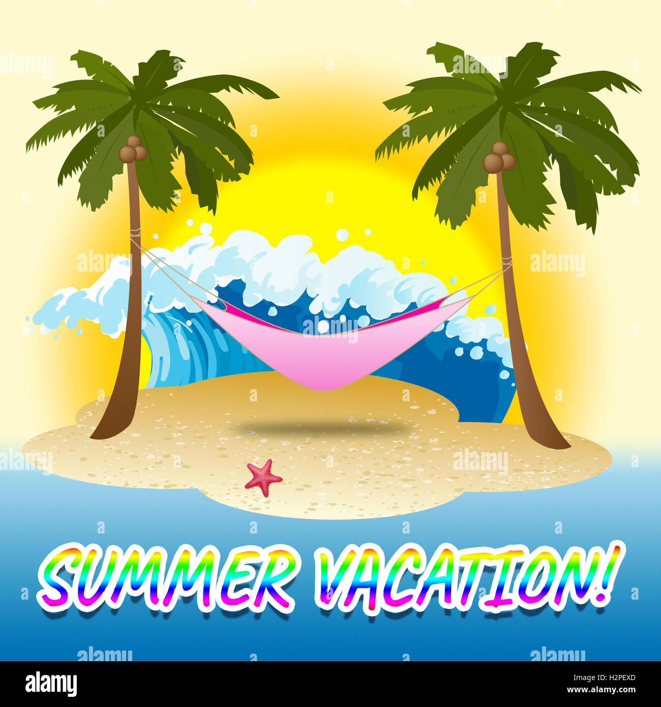 Summer Vacation Representing Heat Vacational And Vacations Stock Photo