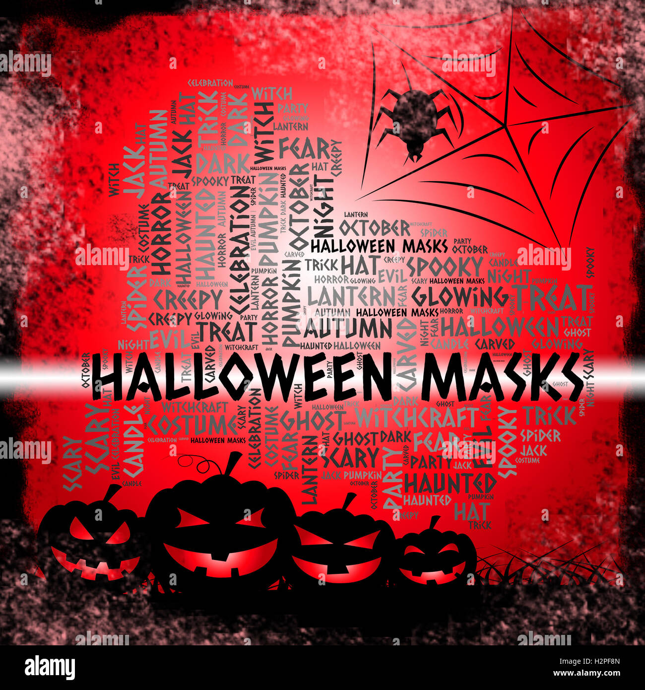 Halloween Masks Showing Trick Or Treat And Fancy Dress Stock Photo Alamy