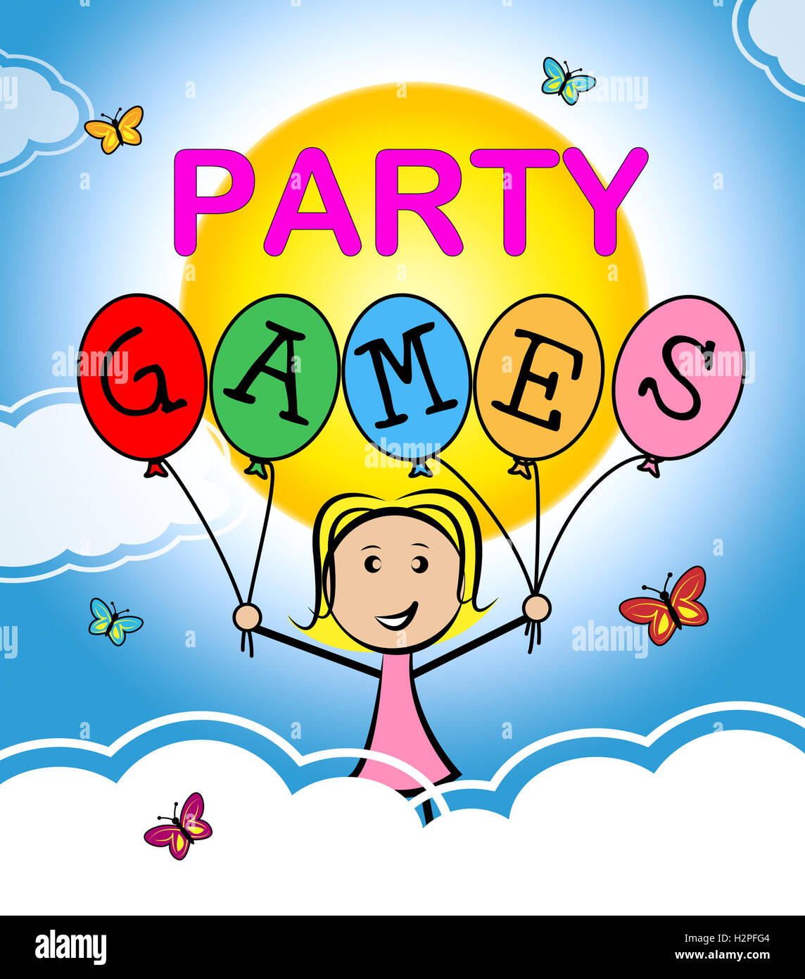 Party Games Meaning Playing Entertainment And Entertaining Stock Photo